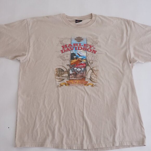 Harley-Davidson '05 Motorcycles Beige Sportster Eagle Short Sleeve T-Shirt 2XL - Picture 4 of 11